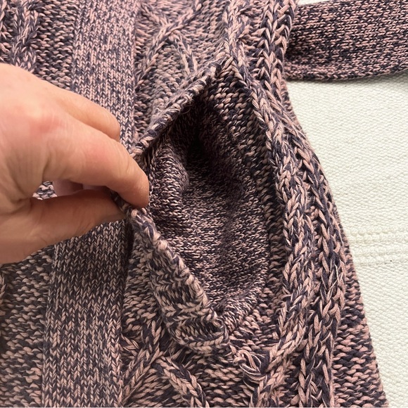 Monk & Lou Cable Knit Cotton Belted Cardigan • Size M - Picture 6 of 12